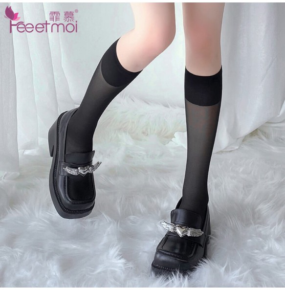 FEE ET MOI Japanese Knee High Socks (Black)